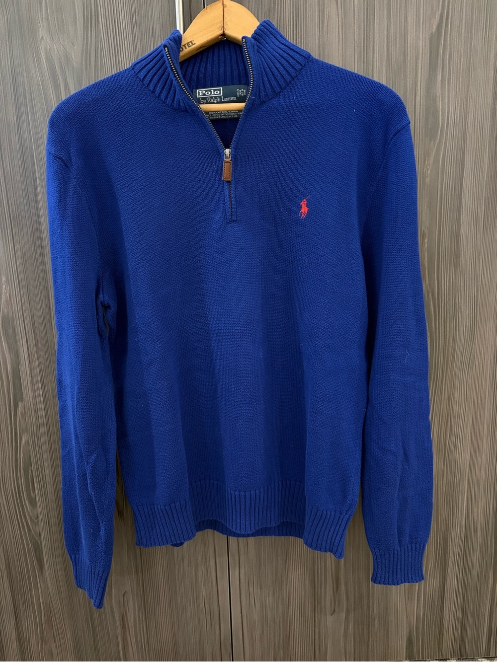 Polo by Ralph Lauren Royal Blue Half-Zip Sweater with Red Pony